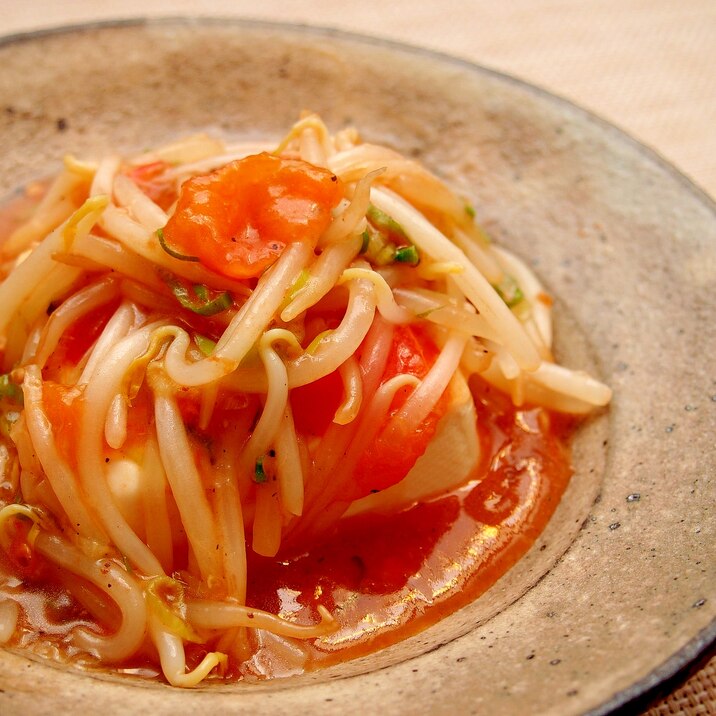 トマトの酸味がきいた体ポカポカあんかけ豆腐